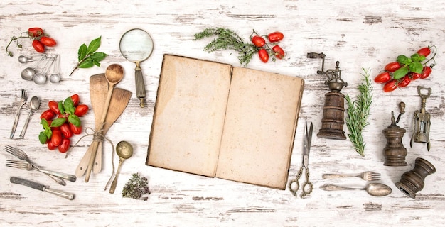 Książka kucharska i składniki